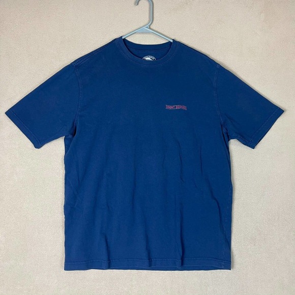 Tommy Bahama Shirt Adult Large Blue Open Bottle Open Mind Tee Logo Spell Out Men - Picture 1 of 9